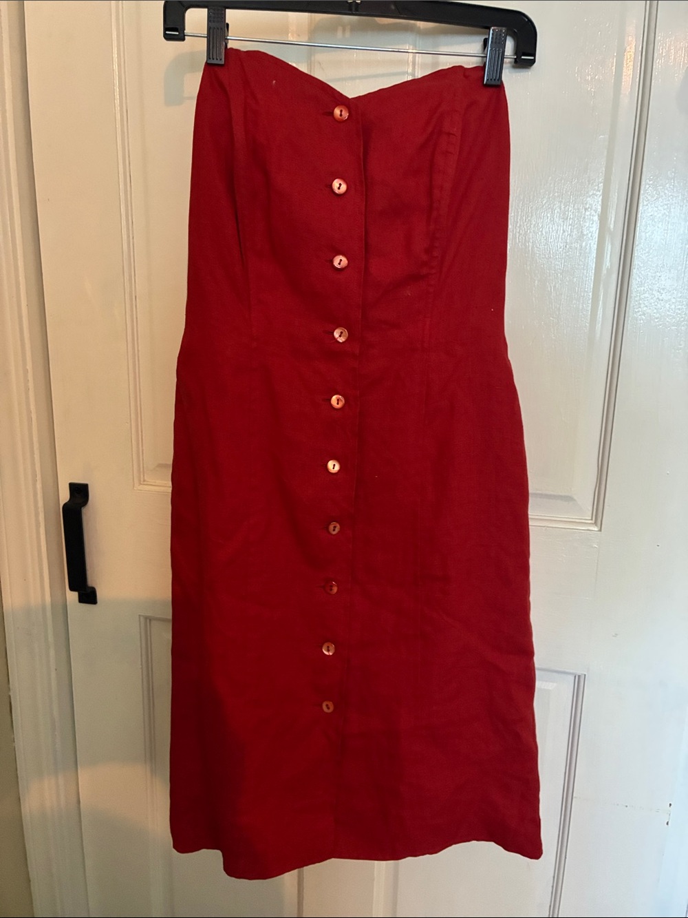 MaxMara Red Linen Blend Dress purchased new in Rome in 1988 at MaxMara